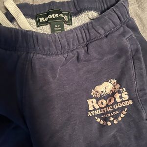 Roots sweatpants. Blue size small